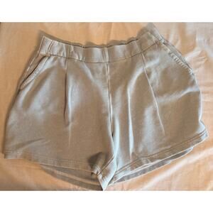 Aerie Women Light Blue Mineral Wash French Terry Pleated Shorts Size Medium